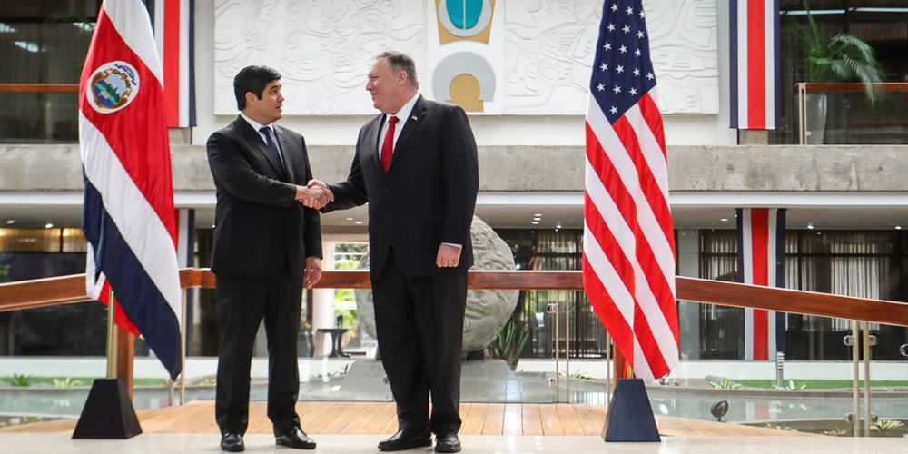 22 enero: Visita fugaz, clara y directa. El Secretario de Estado de la administración Trump, Michael Pompeo, fue enfático en cuanto a las solicitudes a nuestro gobierno, con Carlos Cascante. 