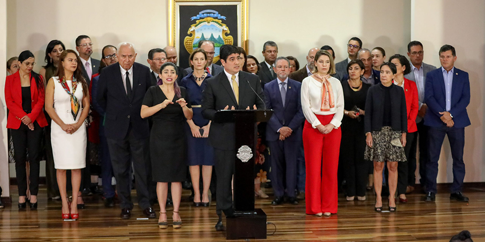 6 marzo: Rodolfo Méndez Mata y Silvia Lara los llamados por el presidente Carlos Alvarado para proyectar gobernanza en actos y mensajes. Con Gustavo Araya