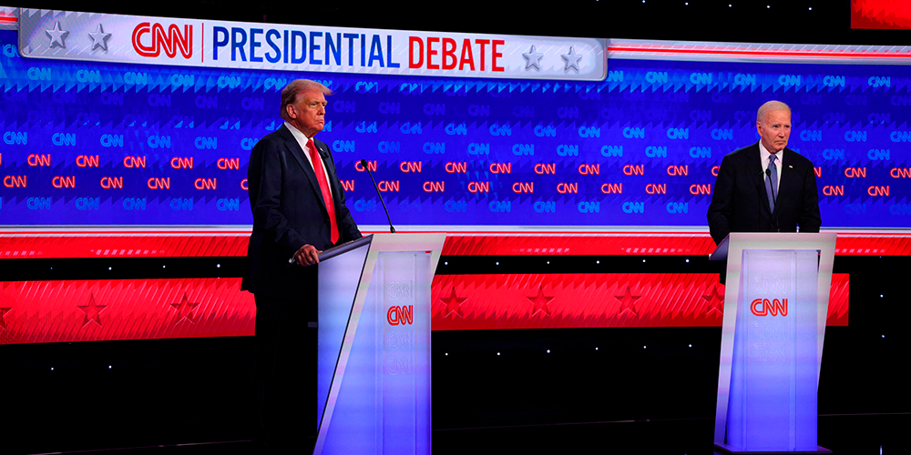 28 junio 2024:  Primer debate presidencial 2024 entre Joe Biden y Donald Trump. Con 